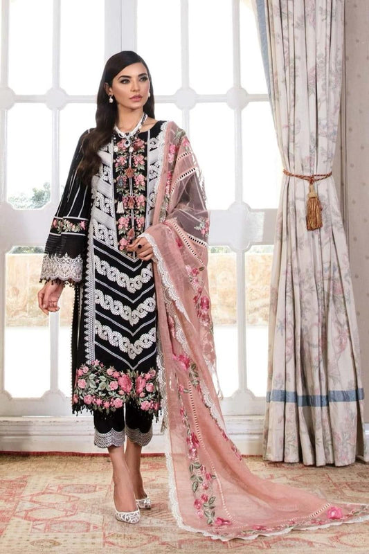 EMBROIDERED 3PC LAWN EMBROIDERED DRESS WITH CHIFFON EMBROIDERED DUPATTA  IR-2012