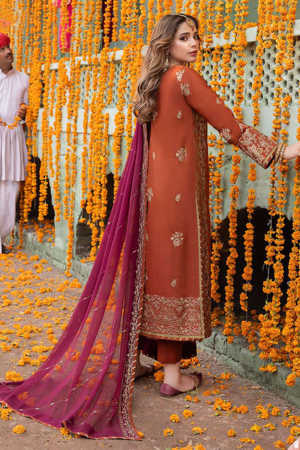 EMBROIDERED 3PC LAWN EMBROIDERED DRESS WITH CHIFFON EMBROIDERED DUPATTA  IR-203