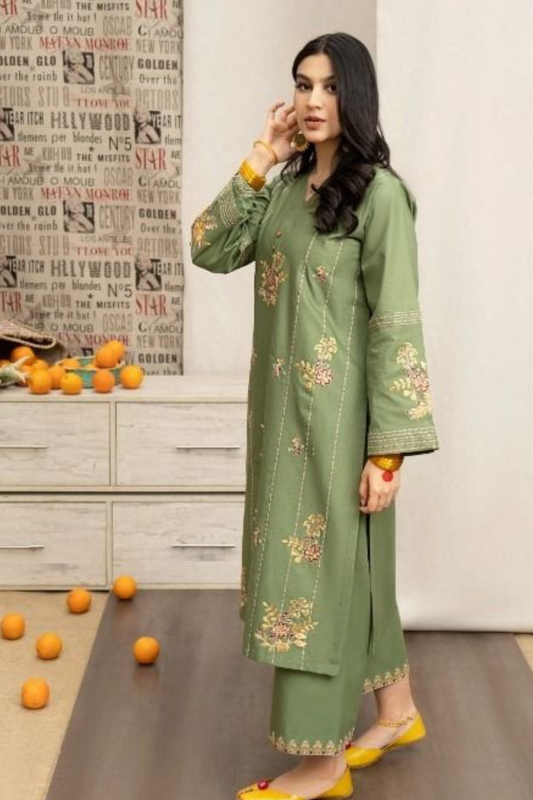 EMBROIDERED 2PC LAWN EMBROIDERED DRESS  SS-9